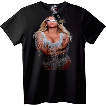 NOONEBRAND Тениска Beyoncé Брокатен Блясък - 4XL, White