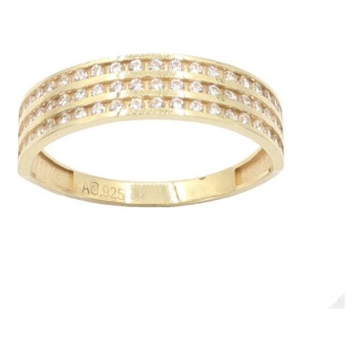 KA RRCN045 Zlatý prsteň so zirkónmi