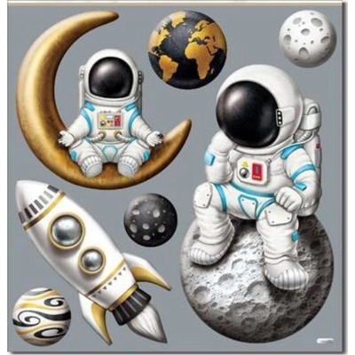 Samolepky na stenu astronaut SLKKOS-01 rozmer 37 x 40,4 cm IMPOL TRADE