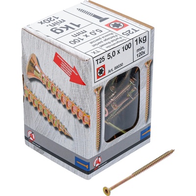 Kraftmann 88030 Viacúčelové skrutky T-profil T25 5,0 x 100 mm 1 kg / 120 ks