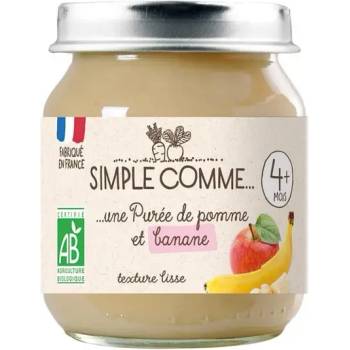 Simple Comme БИО Плодово пюре Ябълка и банан 125г