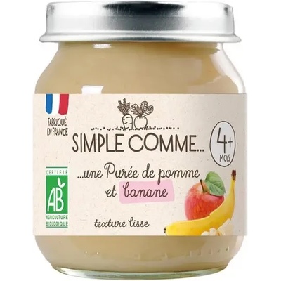 Simple Comme БИО Плодово пюре Ябълка и банан 125г