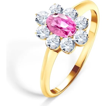 Image 1 of SAVICKI Годежен пръстен Savicki: злато, розов сапфир, бели сапфири