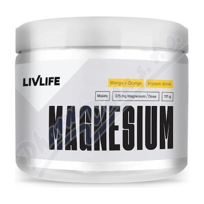 Livlife Magnesium malate 15% drink mango + pomaranč 111 g