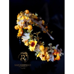 Radi handmade Диадема за коса с цветя малки оранжеви маргаритки (451)