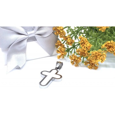Jan Kos Jewellery Přívěsek z oceli kříž 12110333