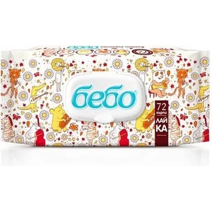 Bebo Влажни кърпички Bebo - С екстракт от лайка, 72 броя (634) - ozone