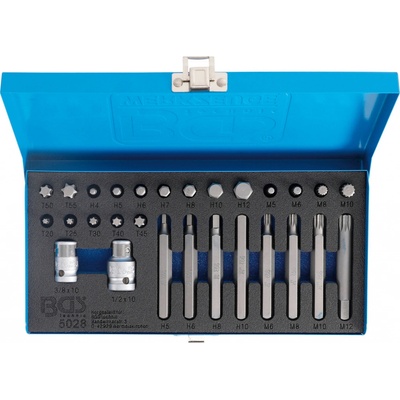 Sada bitů BGS pro imbus, T-profil, XZN 3/8"+1/2", 28 dílů