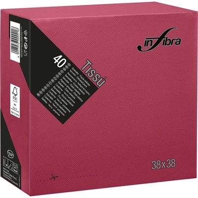 Infibra papírové ubrousky Linea bordó 2V 40ks 38x38cm
