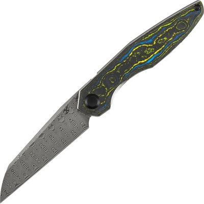 Kansept Halide - Damascus with Gecko Camo Carbon handle K1136A2