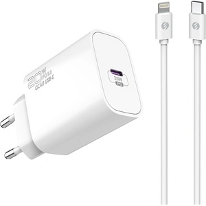 S-Link Мрежово зарядно устройство S-Link - SL-EC62PD (20 W, бързо зареждане QC4.0, Type-C към Lightning, 100 cm кабел за данни и зареждане, бял) 36399 (36399)