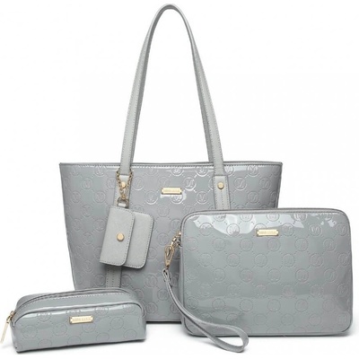Miss Lulu kabelkový set šedá shopper kabelka 2217