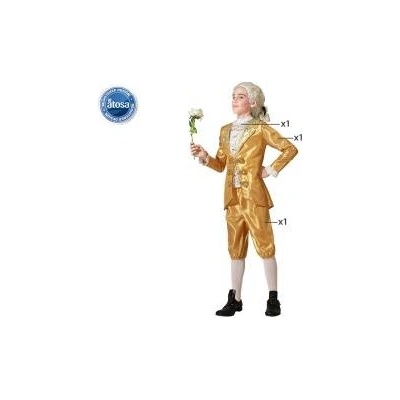 BigBuy Carnival Маскировъчен костюм за деца Златен Куртизан Детски Размер 5-6 години