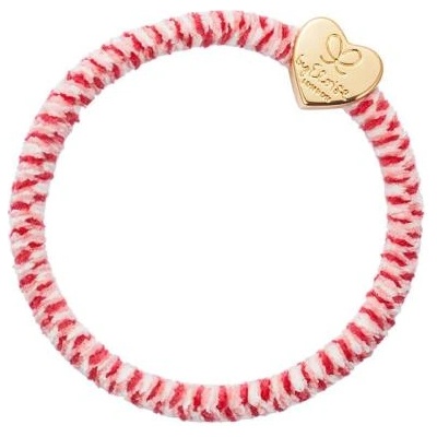 By Eloise London Velvet Gold Heart гривна / ластик за коса цвят розов