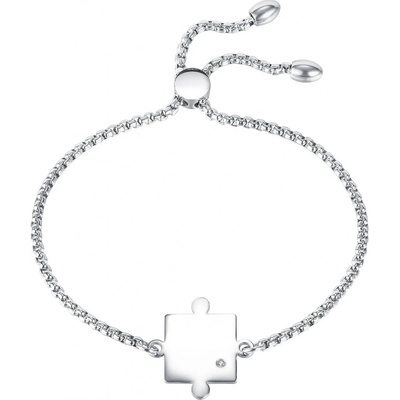 Šperky eshop z oceli puzzle se zirkonem posuvné zapínání stříbrná SP61.26