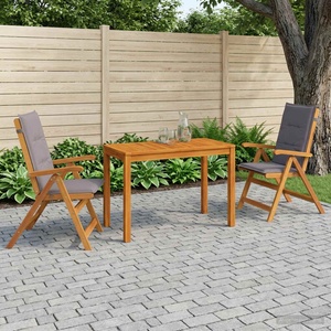 vidaXL Garden Dining Set Натурално Солидно акациево дърво (3434603)