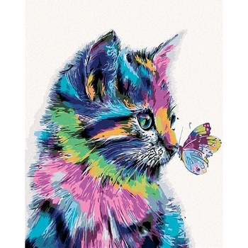 Zuty Maľovanie podľa čísel MAČIČKA S MOTÝLIKOM