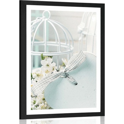 Plakát s paspartou romantické zátiší ve vintage stylu - 20x30 black