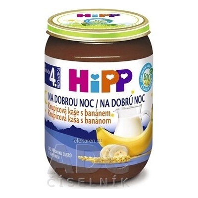 HiPP BIO kaša Dobrú noc Krupicová s banánom 190 g