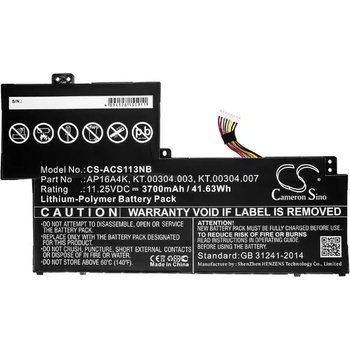 Image 1 of Cameron Sino Батерия за лаптоп ACER Aspire One Cloudbook 11 AO1-132, SWIFT 1 SF113-31-P2JX, AP16A4K LiPo 11.25V 3700mAh CAMERON SINO (CS-ACS113NB)