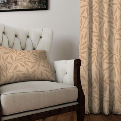 Záves dekoračný alebo látka, Soft , Listy béžové, 150 cm 150 cm