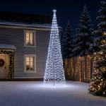 vidaXL Спирална коледна елха с LED светлини и колче EKENAS 500 см (42056602)