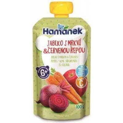 Hamánek kapsička Jablko s mrkví a červenou řepou 100 g – Zboží Dáma Hamánek kapsička Jablko s mrkví a červenou řepou 100 g – Zboží Dáma