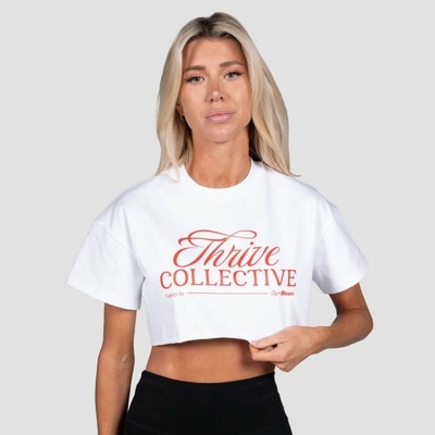 GymBeam Women‘s Thrive Cropped T shirt White