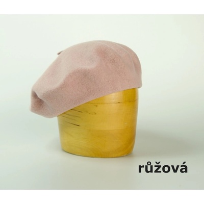 vlněný baret jednobarevný 10 5´ růžová