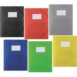 DONAU Folder with eraser DONAU, PP, A4, 480mikr. , 3-pcs. , yellow transparent green