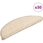 vidaXL Изтривалки за стълби, 30 бр. , 56x17x3 см, кремави, полукръгли (3365803)