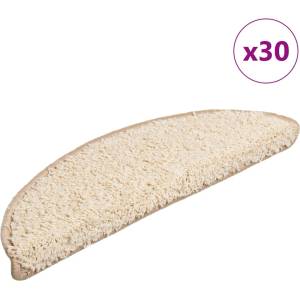 vidaXL Изтривалки за стълби, 30 бр. , 56x17x3 см, кремави, полукръгли (3365803)