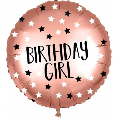 Procos Balónek fóliový Birthday Girl růžovozlatý 46 cm