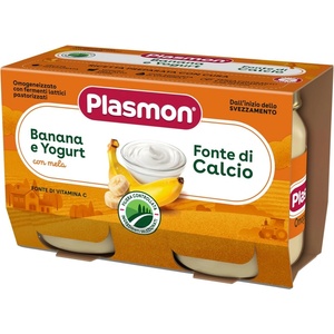 PLASMON Плодово пюре Plasmon - Йогурт с банан, 2 х 104 g (1522) - baby
