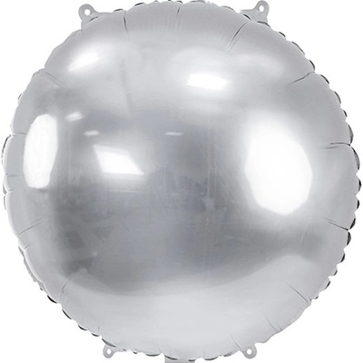 PartyDeco Balónek fóliový kulatý Pastilka 80 cm stříbrný