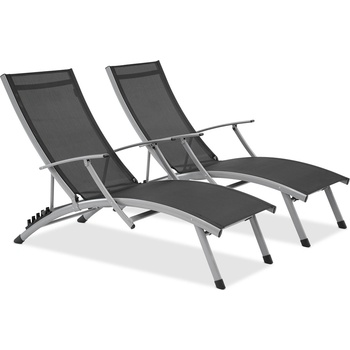 Garden Point Комплект от два градински шезлонга в цвят антрацит Salto Garden Point (GAP1068D)