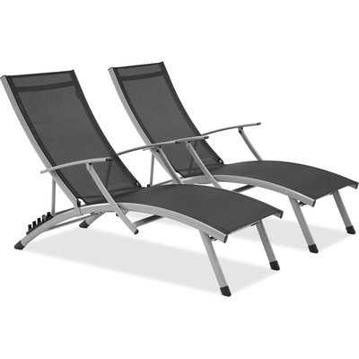 Garden Point Комплект от два градински шезлонга в цвят антрацит Salto Garden Point (GAP1068D)