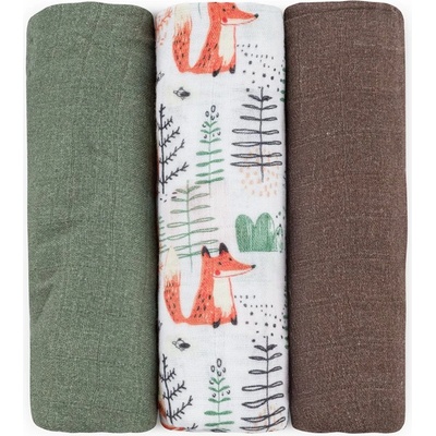 Petite&Mars Moussy пелени от плат Forest Fox 68 x 68 cm 3 бр