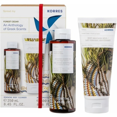 Korres Forest Cedar osvěžující sprchový gel 250 ml + Korres Forest Cedar tělové mléko s mandlovým olejem 200 ml kosmetická sada