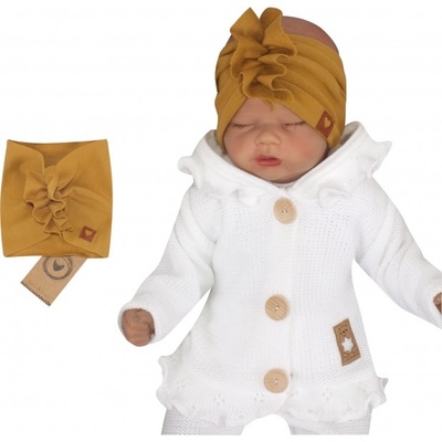 Z&Z Stylová bavlnená Čelenka Turban horčicová