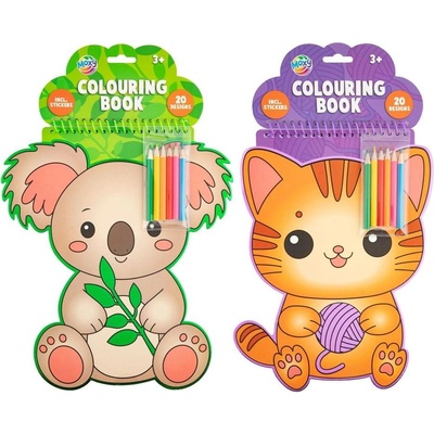 Moxy Книжка за оцветяване, с форма на животно, с 6 молива, а (5525100203)