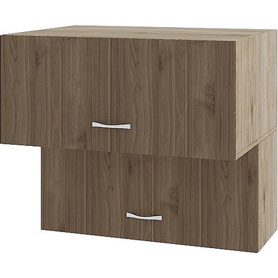 ИРИМ Горен шкаф с две хоризонтални врати Сити АРО-107 дъб сонома арвен / орех адмирал 80 см