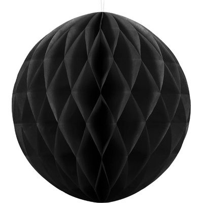 PartyDeco Хартиена Топка за Декорация, Черна, 20см