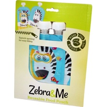 Zebra&Me plniteľné kapsičky pre deti na opakované použitie potápač + zebra 2ks 150 ml