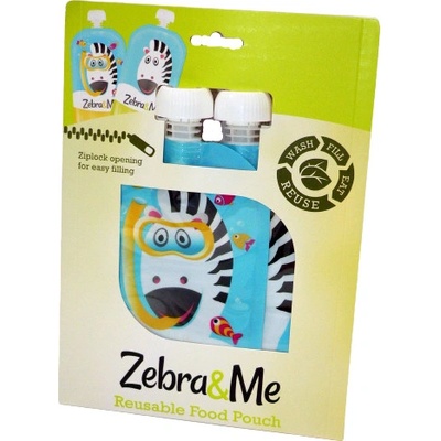 Zebra&Me plniteľné kapsičky pre deti na opakované použitie potápač + zebra 2ks 150 ml