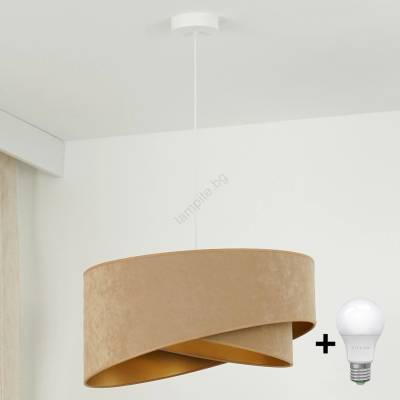 - LED Пендел LYRA 1xE27/15W/230V кафяв/златист (BG1729)