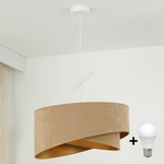 Brilagi - LED Пендел LYRA 1xE27/15W/230V кафяв/златист (BG1729)