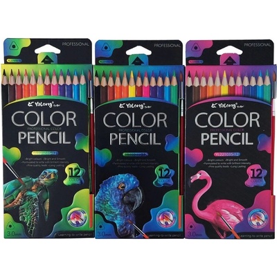 Цветни моливи акварелни 12 цв. с четка yl221035-12