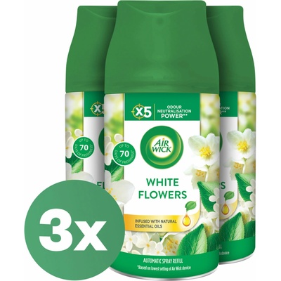Air Wick Freshmatic Automatický osviežovač vzduchu v spreji Sviežosť a jazmín 3 x 250 ml