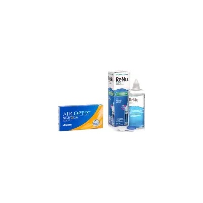 Alcon Air Optix Night & Day Aqua (6 лещи) + ReNu MultiPlus 360 ml с кутия